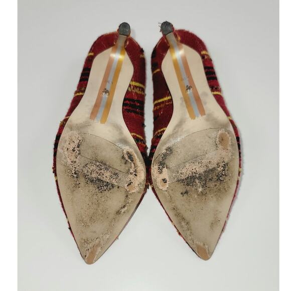 Sam Edelman Hazel Pointed Toe Pumps in Red Multi, sz 8 Wide - Picture 8 of 12